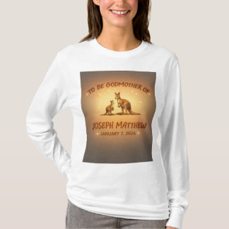 Zult u mijn peetmoeder zijn?” Kangoeroe-ontwerp vo T-shirt