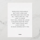 Zult U Mijn Peetmoeder Zijn Lief Persoonlijk Foto Folie Feestdagenkaart (Achterkant)