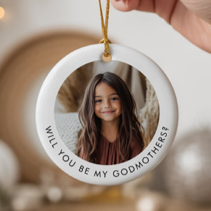 Zult u mijn peetoom foto voorstel zijn keramisch ornament