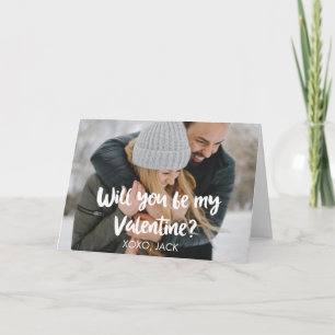 Zult u mijn Valentijn zijn? De Kaart van de foto