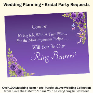Zult u onze ringdrager zijn? Paarse Mauve Bloemen