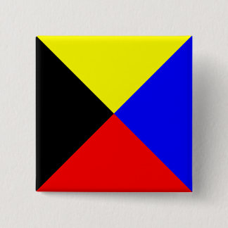 Zulu ICS Maritime seinvlag Vierkante Button 5,1 Cm