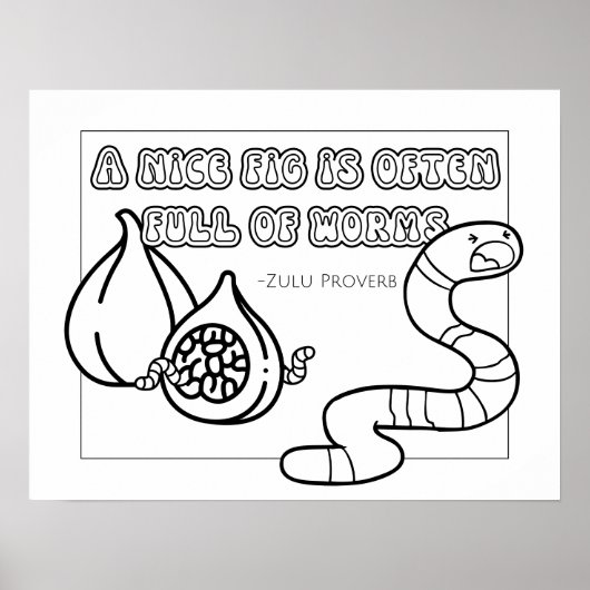 Zulu Proverb Coloring Poster (Voorkant)