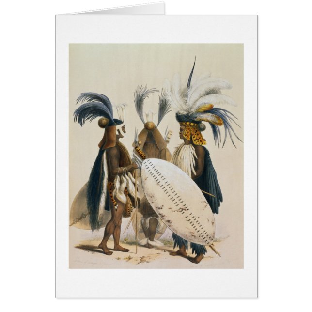 Zulu Soldaten van het leger van koning Panda, bord (Voorkant)