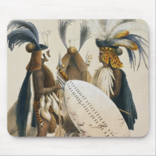 Zulu Soldaten van het leger van koning Panda, bord Muismat