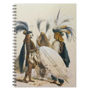 Zulu Soldaten van het leger van koning Panda, bord Notitieboek