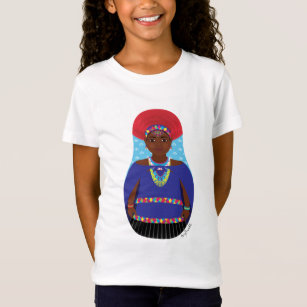 Zulu, T-shirt filles sud-africaines de Matryoshka