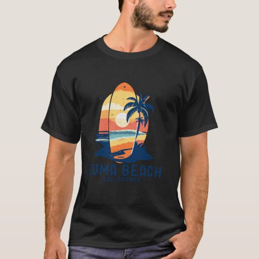 Zuma Beach California Surfboard Beach Long T-shirt (Voorkant)