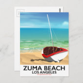 Zuma Beach LA Rail poster Briefkaart (Voorkant / Achterkant)
