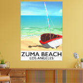 Zuma Beach LA Rail poster Canvas Afdruk (Insitu (Woonkamer))