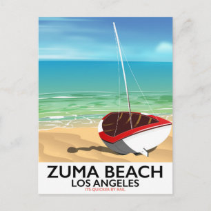 Zuma Beach LA Rail strandposter Briefkaart