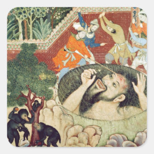 Zumrud Shah herfsten in een put en wordt geslagen Vierkante Sticker