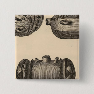 Zuni-aardewerk Vierkante Button 5,1 Cm