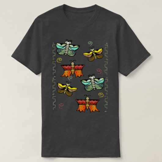 Zuni Butterfly Folk Art T-shirt (Design voorkant)
