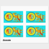 Zuni Man Sunface Rechthoekige Sticker (Vel)