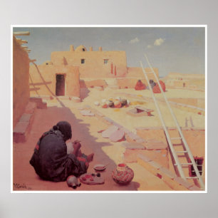Zuni Pottery Maker, 1907 Poster