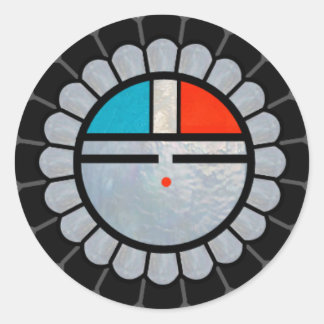 Zuni Sun Face Ronde Sticker