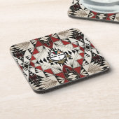 Zuni Sunface Pottery Design Onderzetter (Linkerzijde)