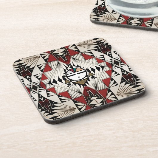 Zuni Sunface Pottery Design Onderzetter (Linkerzijde)