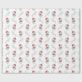 Zure kerstklep met moffelkerstmanshat cadeaupapier (Vlak)