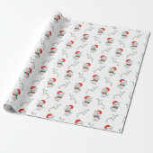 Zure kerstklep met moffelkerstmanshat cadeaupapier (Uitgerold)