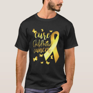 Zure kinderkanker met goudkoolstof Mannen Vrouwen T-shirt