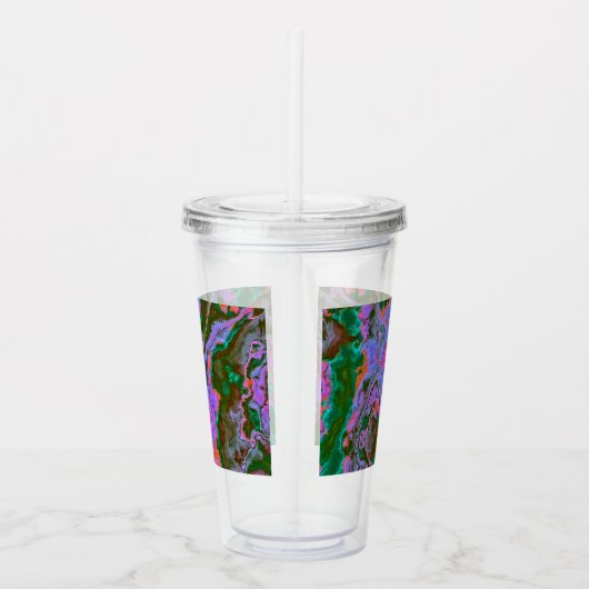 Zure marmer acryltumbler acryl drinkbeker (Rechts)