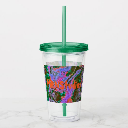 Zure marmer acryltumbler acryl drinkbeker (Voorkant)