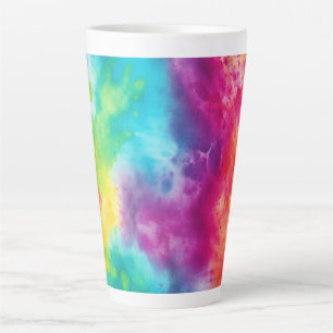 Zure neon regenboogdas kleurstof latte mok