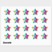 Zure neon regenboogdas kleurstof ster sticker (Vel)