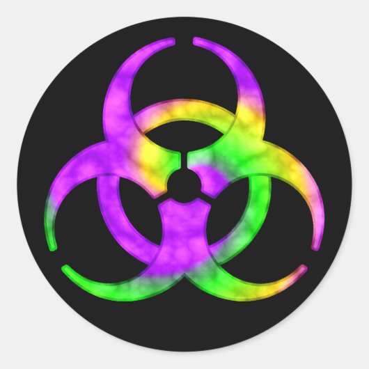 Zure spiraal Biohazard Symbool Sticker (Voorkant)
