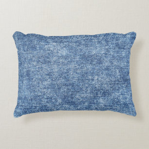 Zure was blauwe denim, close-up textuur. accent kussen