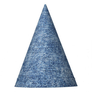 Zure was blauwe denim, close-up textuur. feesthoedjes