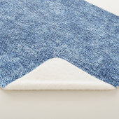 Zure was blauwe denim, close-up textuur. sherpa deken (3/4)