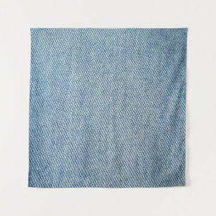Zure wassen blauwe jeans, denim textuur. wandkleed