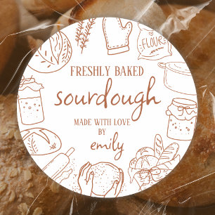 Zuredeeg Brood Lief Tekening Ronde Sticker