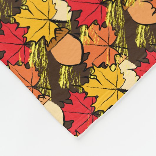 Zuren en bladeren IV Fleece Deken (Hoek)