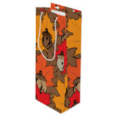 Zuren en bladeren V Wijn Cadeautas (Voorkant Gekanteld)