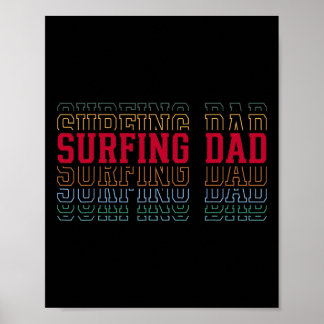 Zurfende Papa Grappige Gelaagde Tekst Vader Coach Poster
