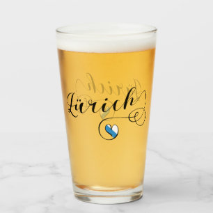 Zürich Flag in Heart, Zürich, Zwitserland Glas