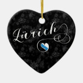 Zürich Flag in Heart, Zürich, Zwitserland Keramisch Ornament (Voorkant)