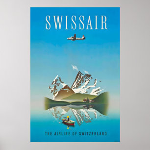 Zurich Genève Zwitserland Vintage Reisposter Poster