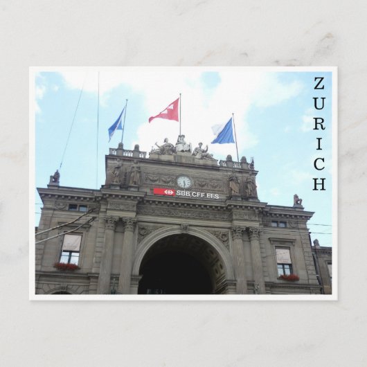 zürich hauptbahnhof briefkaart (Voorkant)