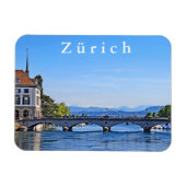 Zürich. Limmat. Stadhuis en brug. Magneet (Horizontaal)