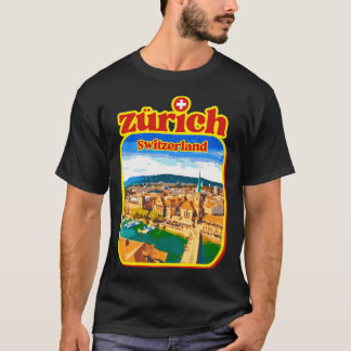 Zürich Oude Stad Zürich Meer CH Swiss Uetliberg Zu T-shirt