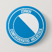 Zürich Round Emblem Ronde Button 7,6 Cm (Voorkant)
