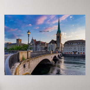 Zürich, schilderachtig foto van Zwitserland, Poster