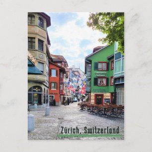 Zürich straat briefkaart