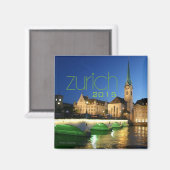 Zurich Suisse Souvenir Magnet Changement Année (Recto/Verso)