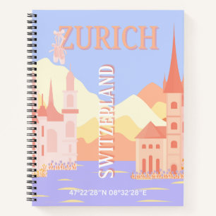 Zürich Travel Art, Zwitserland Travel Art Notitieboek